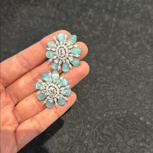 Gorgeous blue and silver stud earrings. New never used